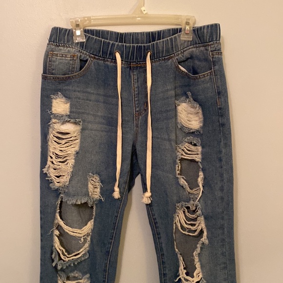 Distressed Elastic Waist Jeans by Heyson Brand, EUC! - Picture 2 of 7